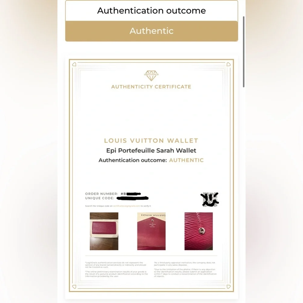 Louis Vuitton Epi Magenta Portefeuille Sarah Leather Snap Zip Wallet COA